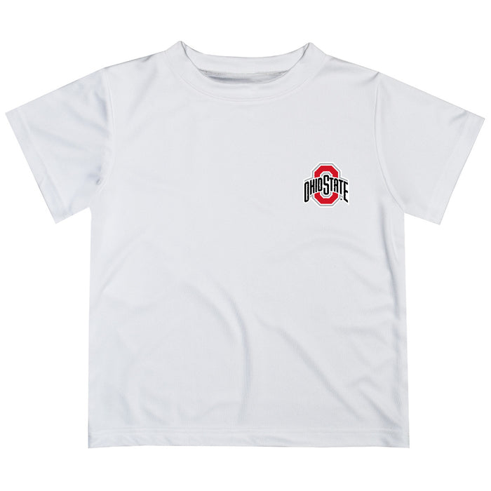 Ohio State Buckeyes Hand Sketched Vive La Fete Impressions Artwork Boys White Short Sleeve Tee Shirt