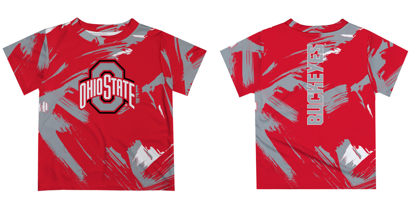 Ohio State Buckeyes Vive La Fete Boys Game Day Red Short Sleeve Tee Paint Brush - Vive La Fête - Online Apparel Store