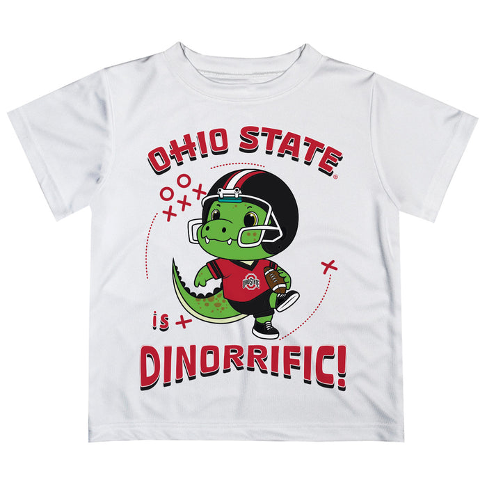 Ohio State Buckeyes Vive La Fete Dinorrific Boys Game Day White Short Sleeve Tee