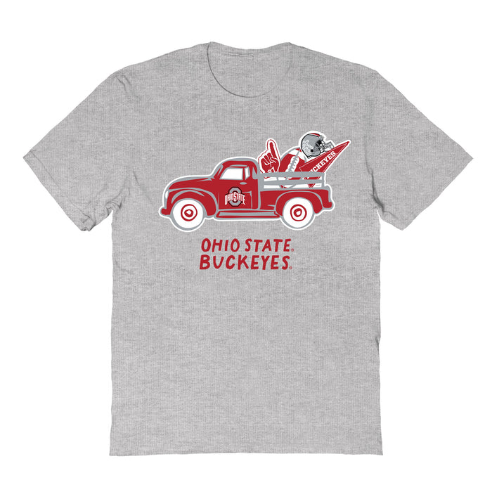 Ohio State Buckeyes Hand Sketched Vive La Fete Impressions Truck Kids Grey Cotton T-shirt
