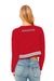 Ohio State Buckeyes Women Red Cropped Crew Neck With Color Block - Vive La Fête - Online Apparel Store
