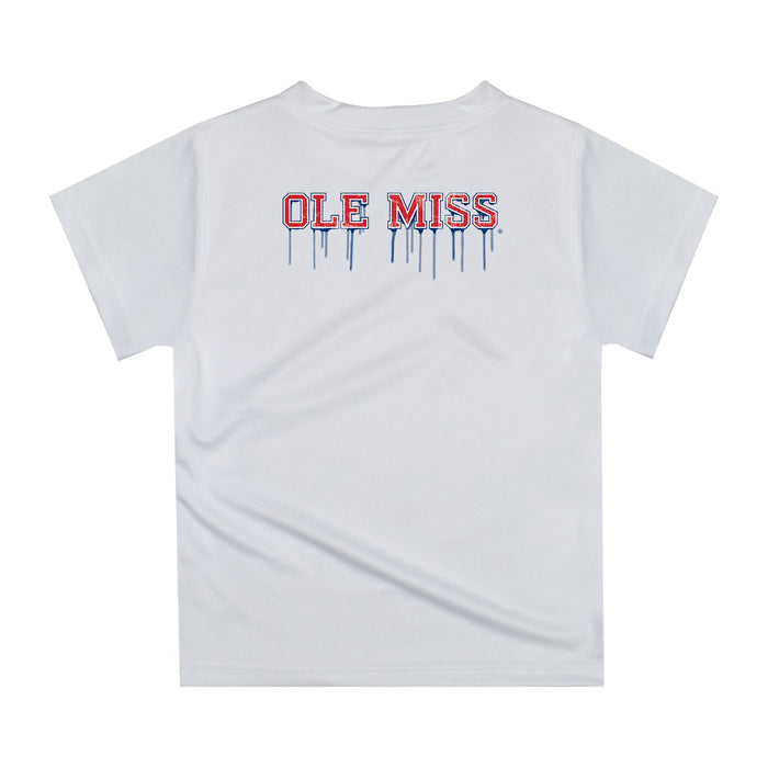 Ole Miss Rebels Original Dripping Football Helmet White T-Shirt by Vive La Fete - Vive La Fête - Online Apparel Store
