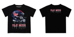 Ole Miss Rebels Original Dripping Football Helmet Black T-Shirt by Vive La Fete - Vive La Fête - Online Apparel Store