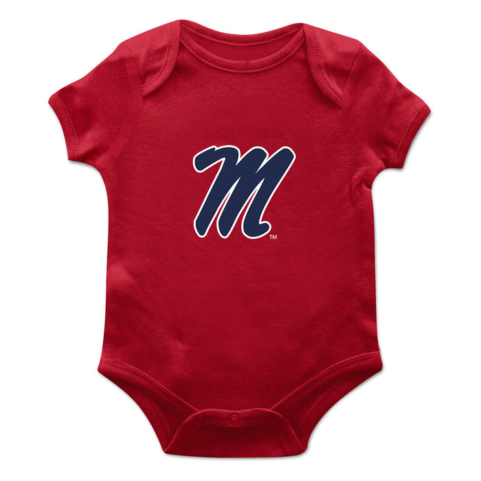 Ole Miss Rebels Cotton Short Sleeve Bodysuit Red