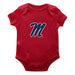 Ole Miss Rebels Cotton Short Sleeve Bodysuit Red