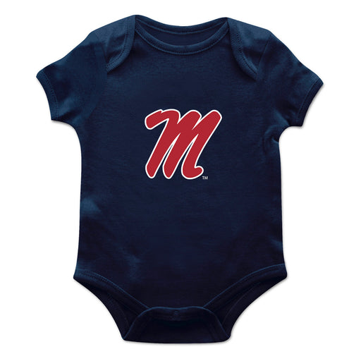 Ole Miss Rebels Cotton Short Sleeve Bodysuit Navy