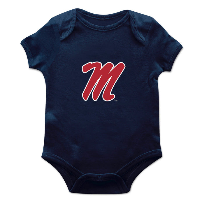 Ole Miss Rebels Cotton Short Sleeve Bodysuit Navy