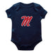 Ole Miss Rebels Cotton Short Sleeve Bodysuit Navy