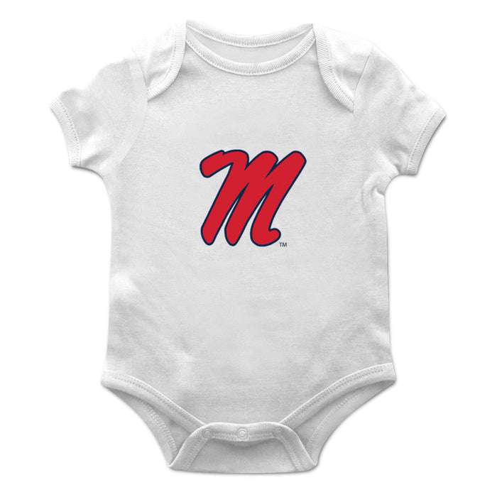 Ole Miss Rebels Cotton Short Sleeve Bodysuit White