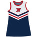 Ole Miss Rebels Sleeveless Cheerleader A Line Dress White and Navy
