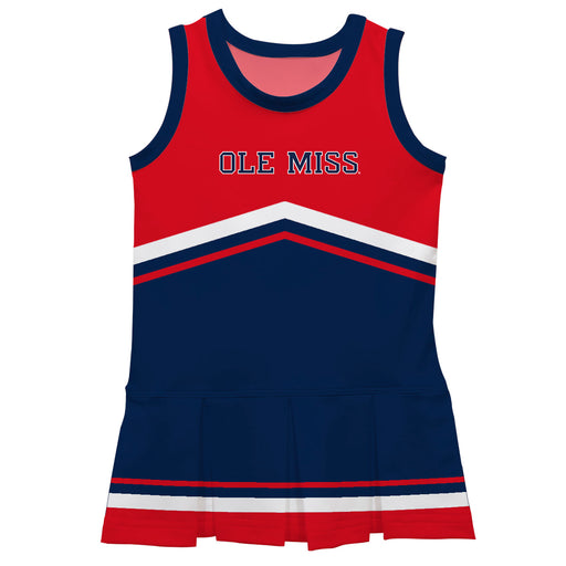 Ole Miss Rebels Vive La Fete Game Day Red and Navy Sleeveless Chearleader Dress
