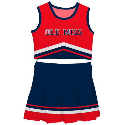 Ole Miss Rebels Vive La Fete Game Day Red and Navy Sleeveless Chearleader Set