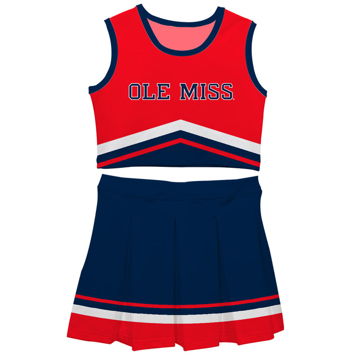 Ole Miss Rebels Vive La Fete Game Day Red and Navy Sleeveless Chearleader Set