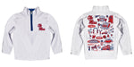 Ole Miss Rebels Hand Sketched Vive La Fete Impressions Artwork White Quarter Zip Pullover V1 - Vive La Fête - Online Apparel Store