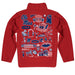 Ole Miss Rebels Hand Sketched Vive La Fete Impressions Artwork Red Boys Quarter Zip Pullover V1 - Vive La Fête - Online Apparel Store