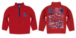 Ole Miss Rebels Hand Sketched Vive La Fete Impressions Artwork Red Boys Quarter Zip Pullover V1 - Vive La Fête - Online Apparel Store