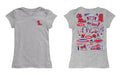 Ole Miss Rebels Hand Sketched Vive La Fete Impressions Artwork Grey Girls Cotton Short Sleeve Tee - Vive La Fête - Online Apparel Store