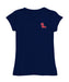 Ole Miss Rebels Hand Sketched Vive La Fete Impressions Artwork Navy Girls Cotton Short Sleeve Tee