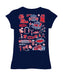 Ole Miss Rebels Hand Sketched Vive La Fete Impressions Artwork Navy Girls Cotton Short Sleeve Tee - Vive La Fête - Online Apparel Store