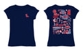 Ole Miss Rebels Hand Sketched Vive La Fete Impressions Artwork Navy Girls Cotton Short Sleeve Tee - Vive La Fête - Online Apparel Store
