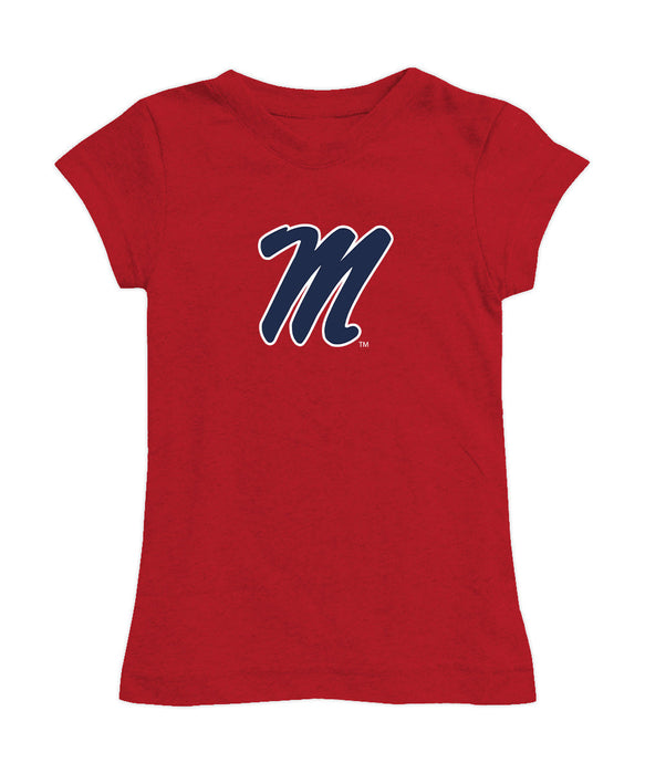 Ole Miss Rebels Girl´s Fitted Cotton T-shirt Red