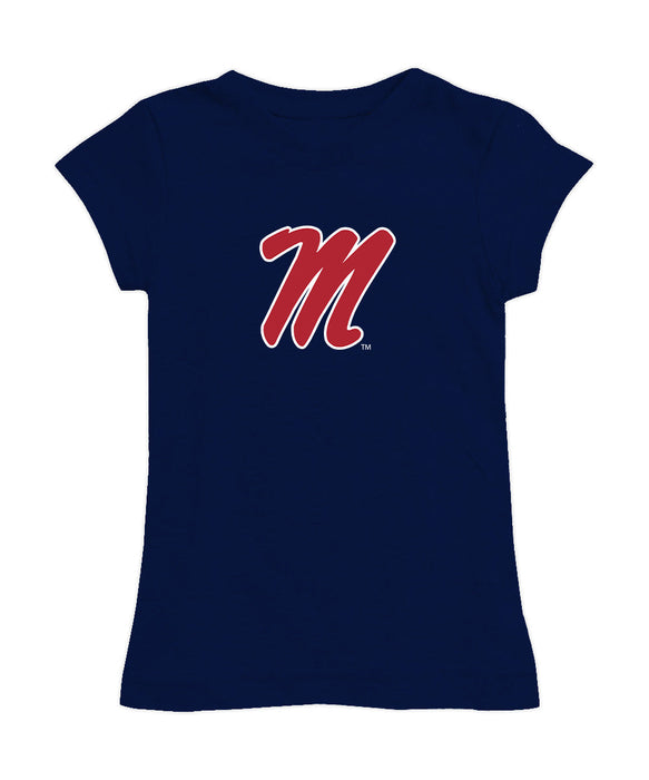 Ole Miss Rebels Girl´s Fitted Cotton T-shirt Navy