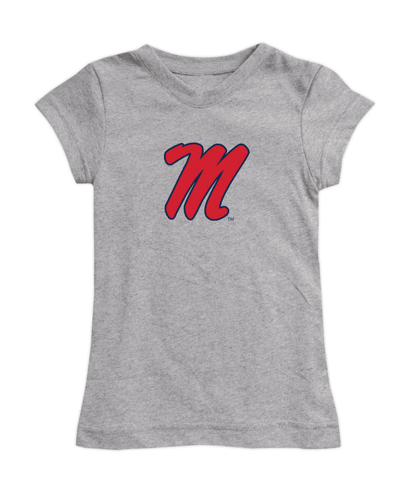 Ole Miss Rebels Girl´s Fitted Cotton T-shirt Grey