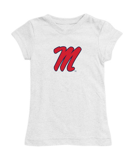 Ole Miss Rebels Girl´s Fitted Cotton T-shirt White
