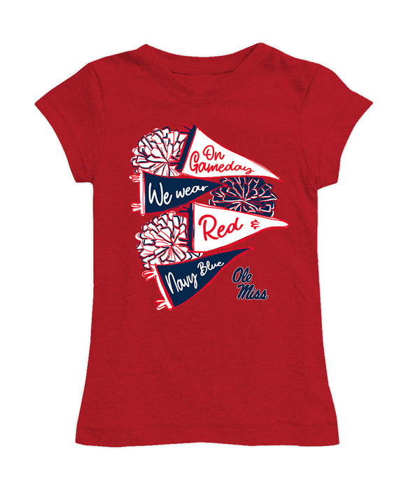 Ole Miss Rebels Girl´s Fitted Cotton T-shirt Red