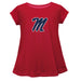 Ole Miss Rebels Short Sleeve Youth Cotton Top Red