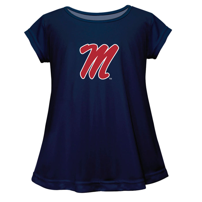 Ole Miss Rebels Short Sleeve Youth Cotton Top Navy