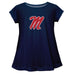 Ole Miss Rebels Short Sleeve Youth Cotton Top Navy