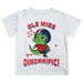 Ole Miss Rebels Vive La Fete Dinorrific Boys Game Day White Short Sleeve Tee