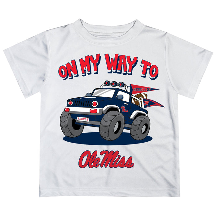 Ole Miss Rebels Vive La Fete Monster Truck Boys Game Day White Short Sleeve Tee