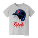 Ole Miss Rebels Original Dripping Baseball Helmet Grey Cotton T-Shirt  by Vive La Fete