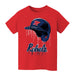 Ole Miss Rebels Original Dripping Baseball Helmet Red T-Shirt Cotton by Vive La Fete