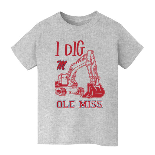 Ole Miss Rebels Vive La Fete Excavator Heather Grey Cotton Short Sleeve Tee