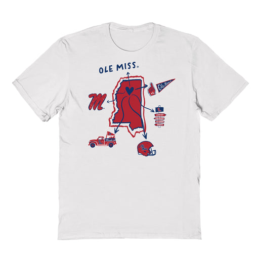 Ole Miss Rebels Hand Sketched Vive La Fete Impressions Icones Kids White T-shirt