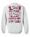 Ole Miss Rebels Hand Sketched Vive La Fete Impressions Artwork Red Crew Neck Sweatshirt for Women - Vive La Fête - Online Apparel Store