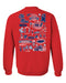 Ole Miss Rebels Hand Sketched Vive La Fete Impressions Artwork Red Crew Neck Sweatshirt for Women - Vive La Fête - Online Apparel Store