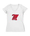 Ole Miss Rebels Women's V-neck Fitted Cotton T-Shirt White