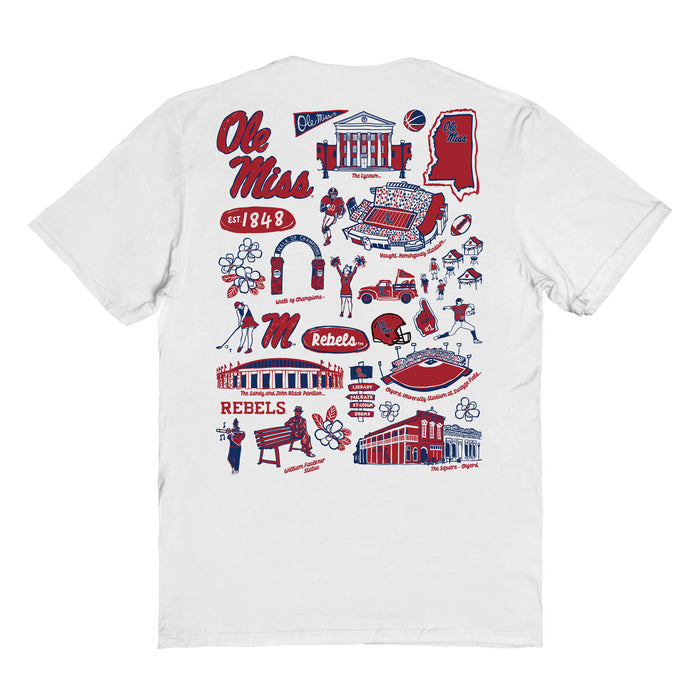 Ole Miss Rebels Vive La Fete Impressions Artwork Navy Womens Cotton Tshirt - Vive La Fête - Online Apparel Store