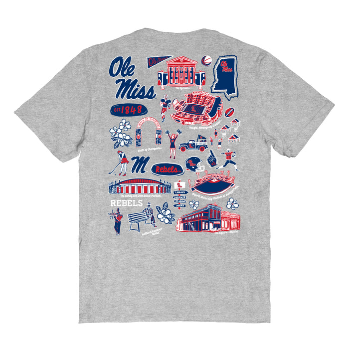 Ole Miss Rebels Vive La Fete Impressions Artwork Navy Womens Cotton Tshirt - Vive La Fête - Online Apparel Store