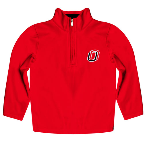 Omaha Mavericks Vive La Fete Game Day Solid Red Quarter Zip Pullover Sleeves