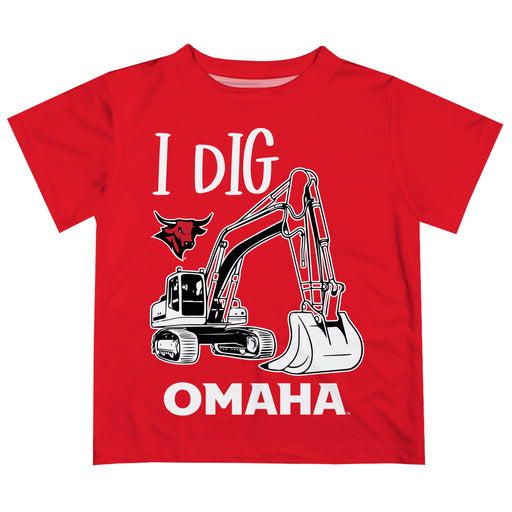 Omaha Mavericks Vive La Fete Excavator Boys Game Day Red Short Sleeve Tee