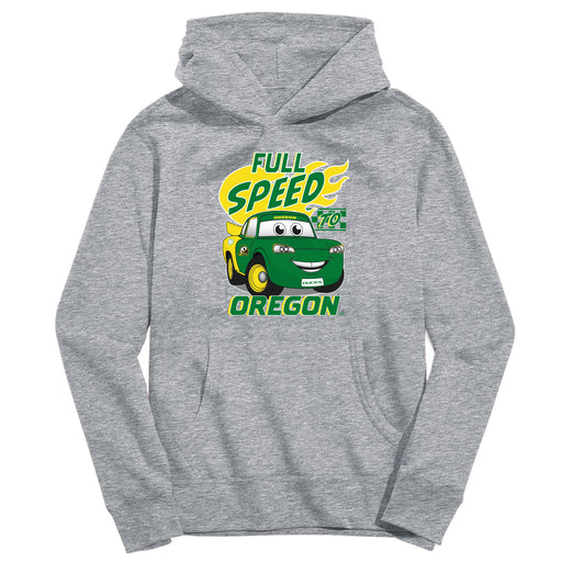 Oregon Ducks Full Speed Heather Grey Cotton Youth Hoodie