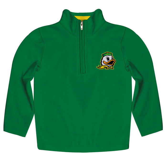 Oregon Ducks Vive La Fete Logo and Mascot Name Womens Green Quarter Zip Pullover