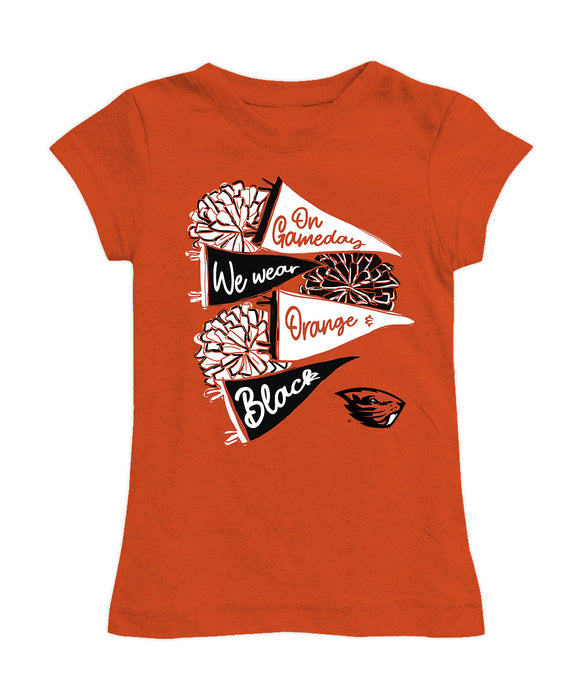 Oregon State Beavers Girl´s Fitted Cotton T-shirt Orange