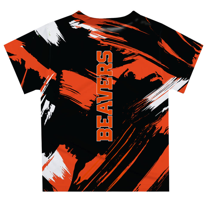 Oregon State Beavers Vive La Fete Boys Game Day Black Short Sleeve Tee Paint Brush