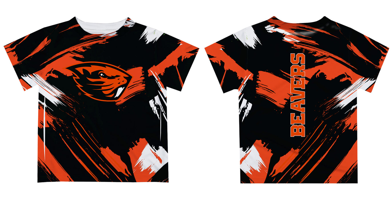 Oregon State Beavers Vive La Fete Boys Game Day Black Short Sleeve Tee Paint Brush